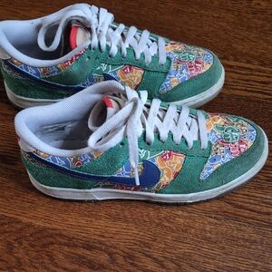 Nike Kids Sneakers with Green and Blue Design